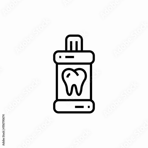 mouthwash liquid icon sign vector