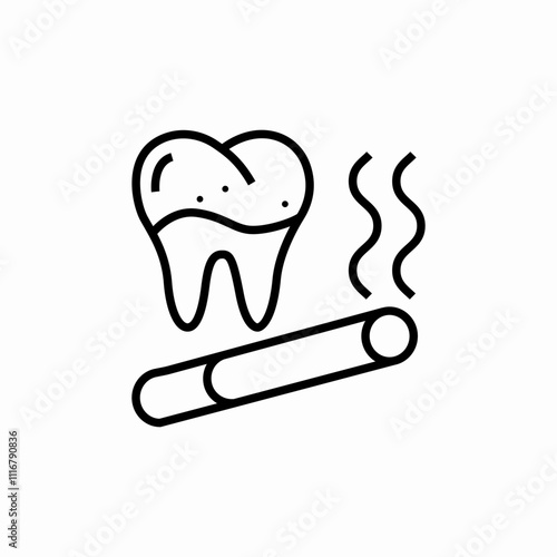 smoking harms teeth icon sign vector