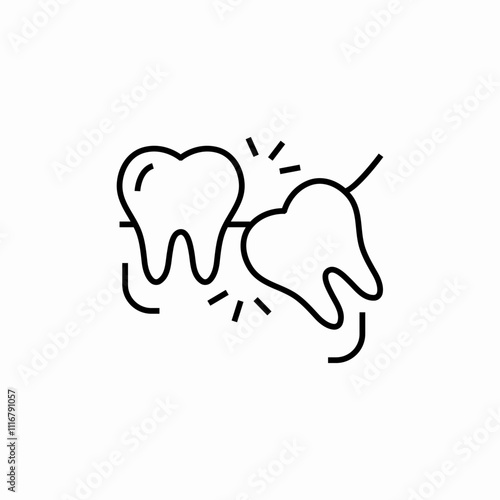 tooth crooked icon sign vector