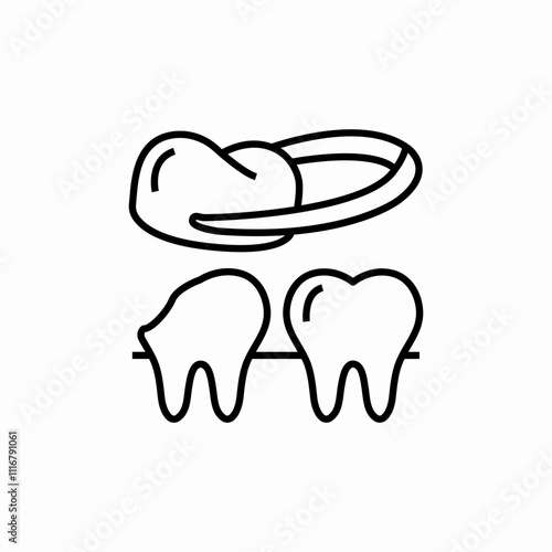 tooth crown removal icon sign vector