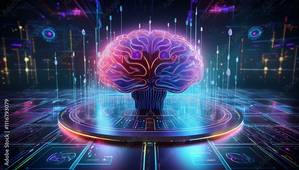 Obraz premium Seamless integration of AI into daily life. 