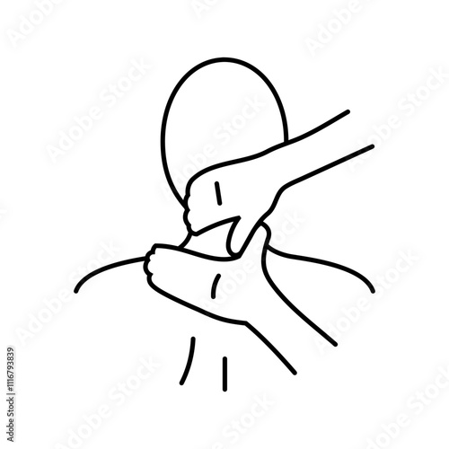 shoulders massage therapy line icon vector. shoulders massage therapy sign. isolated contour symbol black illustration