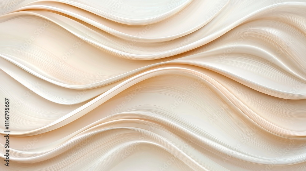 Fototapeta premium a close-up wavy line abstract pattern, dynamic flow, minimalistic linear style, monochrome, isolated on white background