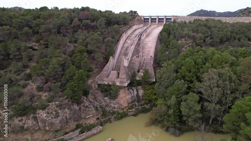 Conde de Guadalhorce-Gaitanejo reservoir water slide system in Andalusia Spain