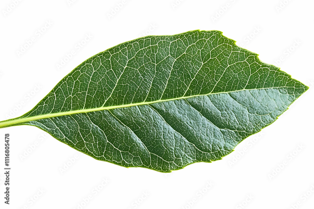 Obraz premium Vibrant Green Leaf Macro Photography - Detailed Leaf Vein Structure