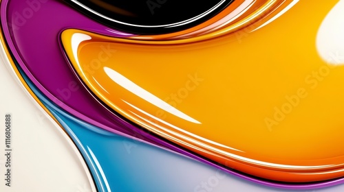 Vibrant Abstract Art Design With Flowing Colors and Glossy Textures in a Mesmerizing Pattern