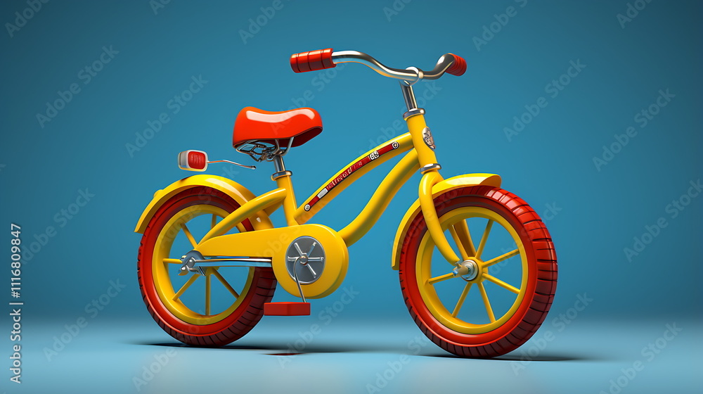 Fototapeta premium a childrens bike in the road, generative ai