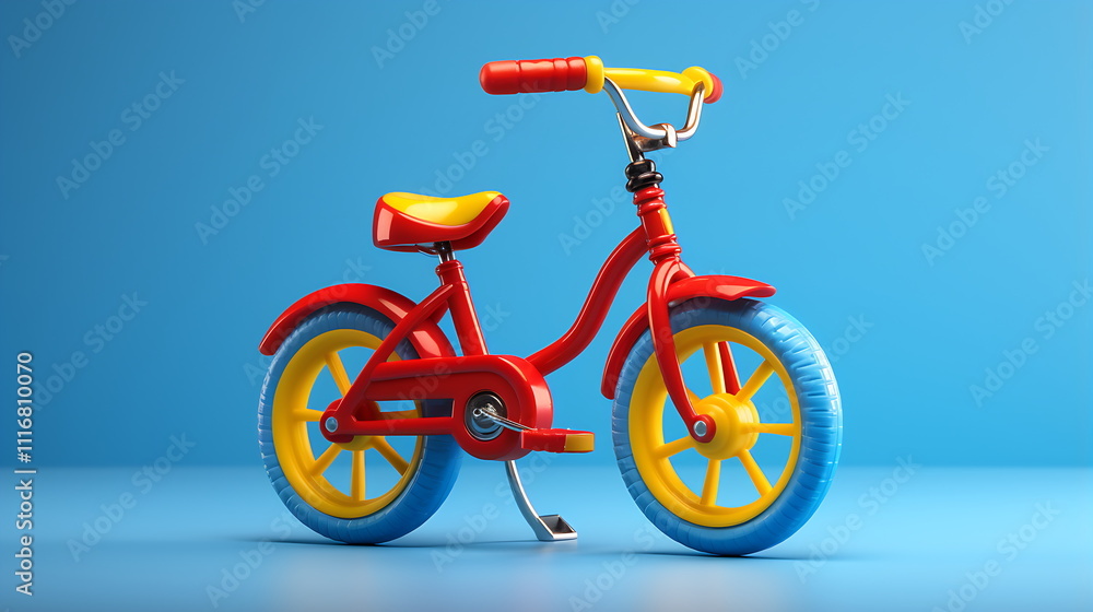 Fototapeta premium a childrens bike in the road, generative ai