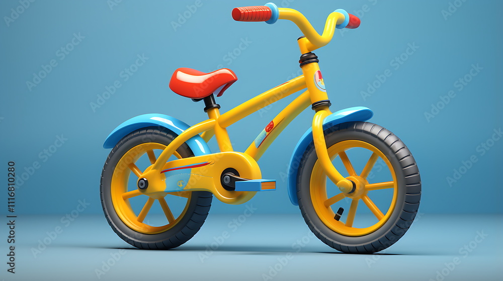 Fototapeta premium a childrens bike in the road, generative ai