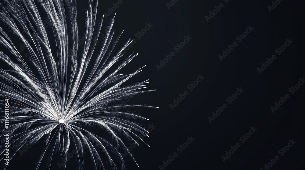 Obraz premium Monochrome Floral Burst Against a Dark Background