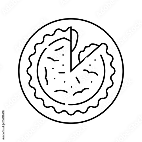 pot pie chicken food line icon vector. pot pie chicken food sign. isolated contour symbol black illustration