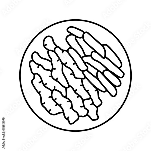 fajitas chicken food line icon vector. fajitas chicken food sign. isolated contour symbol black illustration