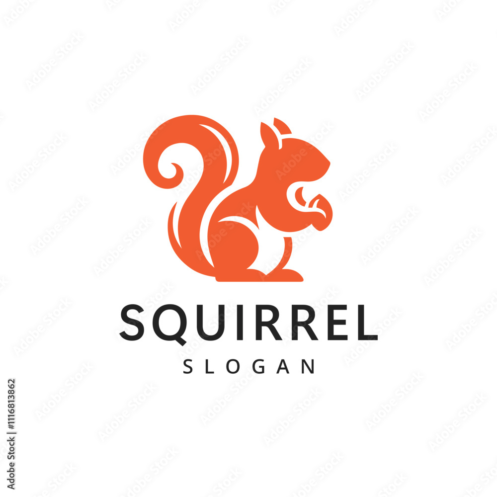 Fototapeta premium Squirrel Logo design template. Vector Illustration.