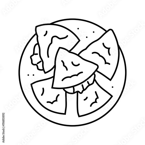 quesadilla chicken food line icon vector. quesadilla chicken food sign. isolated contour symbol black illustration