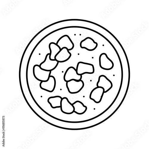 tikka masala chicken dish line icon vector. tikka masala chicken dish sign. isolated contour symbol black illustration