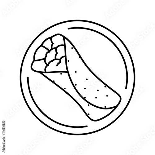 piccata chicken dish line icon vector. piccata chicken dish sign. isolated contour symbol black illustration