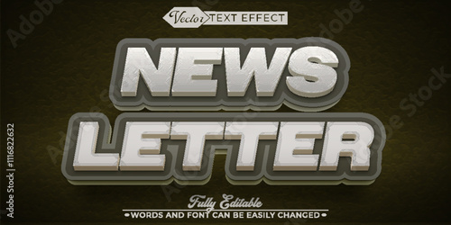 News Letter Vector Editable Text Effect Template