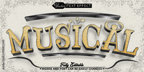 Musical Vector Editable Text Effect Template