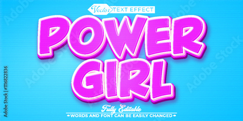 Power Girl Vector Editable Text Effect Template