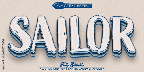 Sailor Vector Editable Text Effect Template