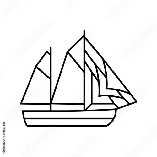fluyt ancient ship line icon vector. fluyt ancient ship sign. isolated contour symbol black illustration