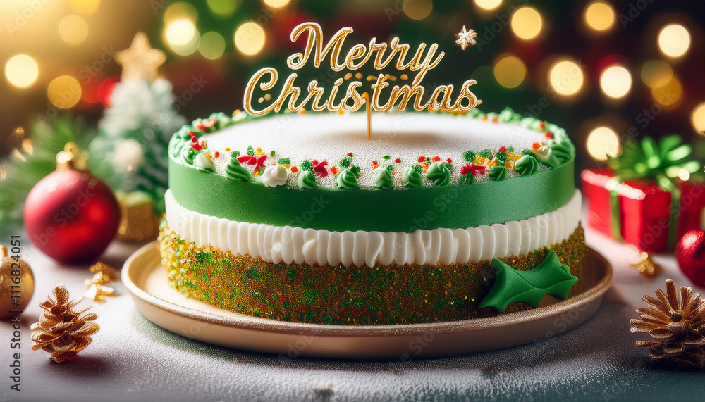 A Christmas celebration cakes written happy Christmas A Christmas celebration cakes written happy Christmas