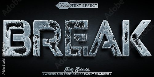 White Break Vector Editable Text Effect Template
