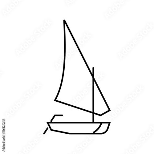 ketch ancient ship line icon vector. ketch ancient ship sign. isolated contour symbol black illustration