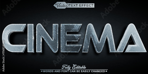 3D Cinema Effect Vector Editable Text Effect Template