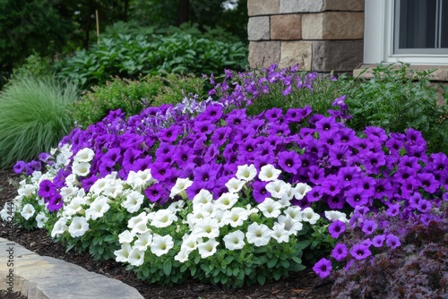 Wallpaper Mural Lovely purple and white petunias known as Petunia violacea in a garden Torontodigital.ca