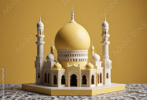 3d mosque photo generative ai photo