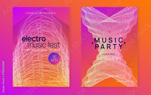 Dance Poster. Fest Electro Graphic. Blue Music Banner. Concert Vector. Violet Dj Magazine. Edm Set. Psychedelic Radio Invitation. Pink Dance Poster