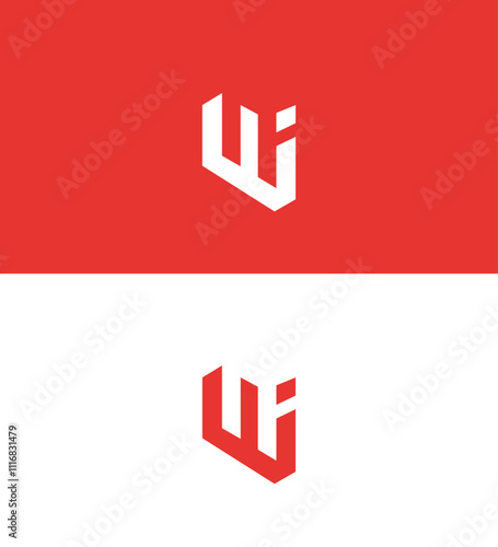 WI, IW Letter Logo Template