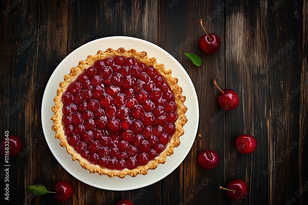 Cherry Tart Delight Sweet Temptation by Generative Ai Cherry Tart Delight Sweet Temptation by Generative Ai
