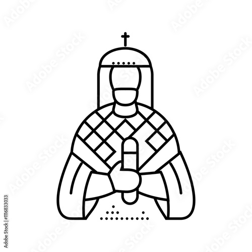 emperor byzantine line icon vector. emperor byzantine sign. isolated contour symbol black illustration
