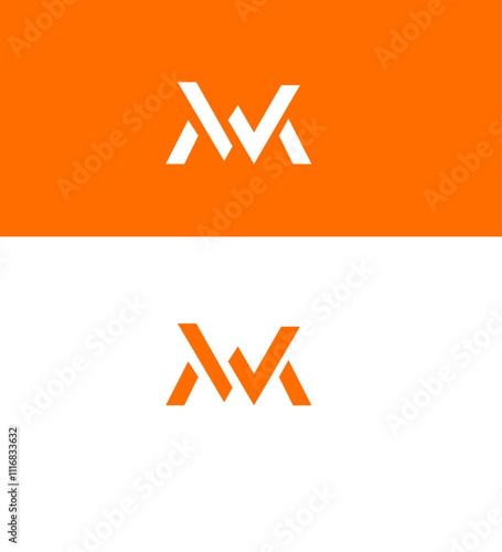 WM, MW Letter Logo Template photo