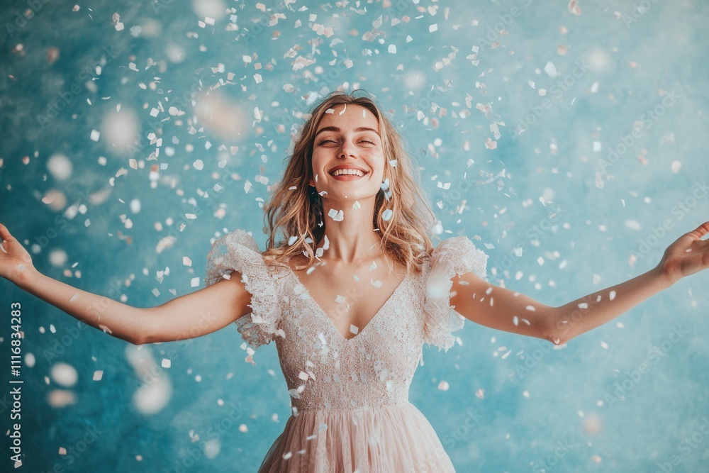Picture of a joyful, lovely girl dressed in a gown Picture of a joyful, lovely girl dressed in a gown
