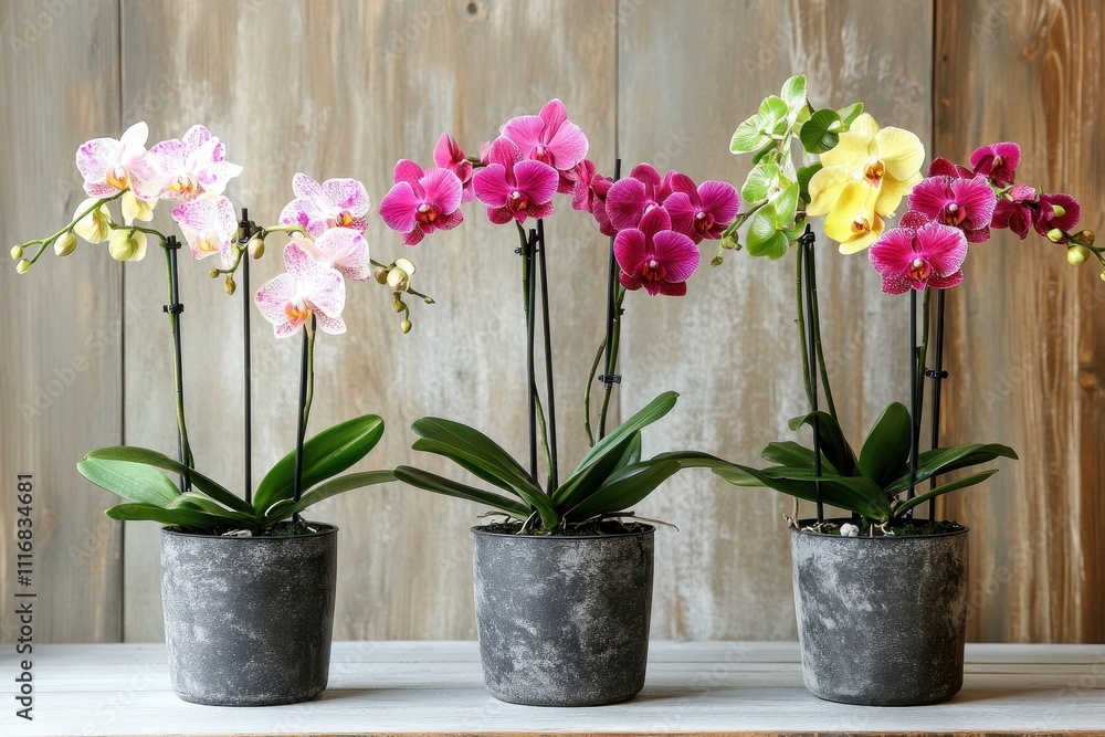 Fototapeta premium Winter blooming houseplants phalaenopsis orchids