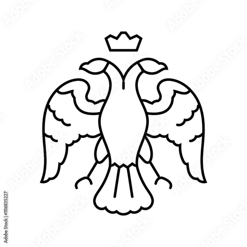 double headed eagle byzantine line icon vector. double headed eagle byzantine sign. isolated contour symbol black illustration photo