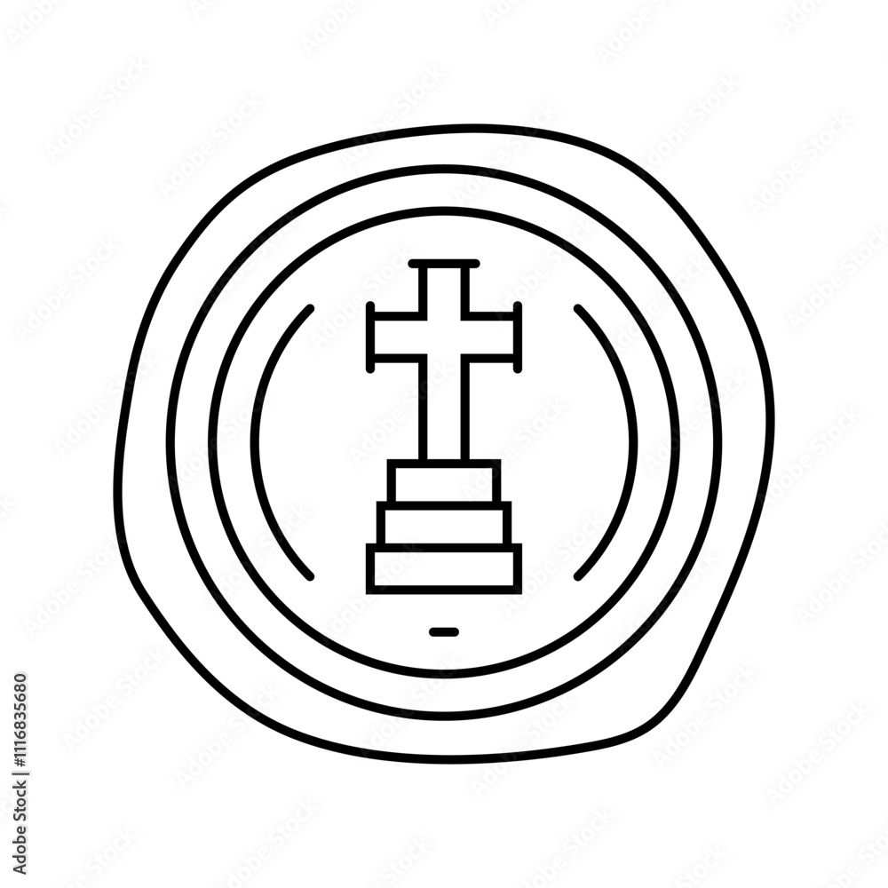 Obraz premium gold coin byzantine line icon vector. gold coin byzantine sign. isolated contour symbol black illustration