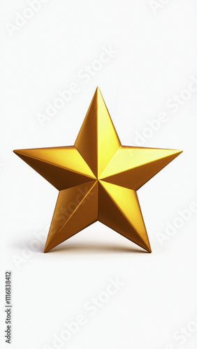 Vibrant Gold Star on White: Symbol of Excellence for Awards, Promotions, and Celebrations