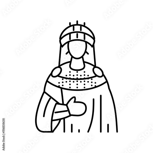 empress byzantine line icon vector. empress byzantine sign. isolated contour symbol black illustration