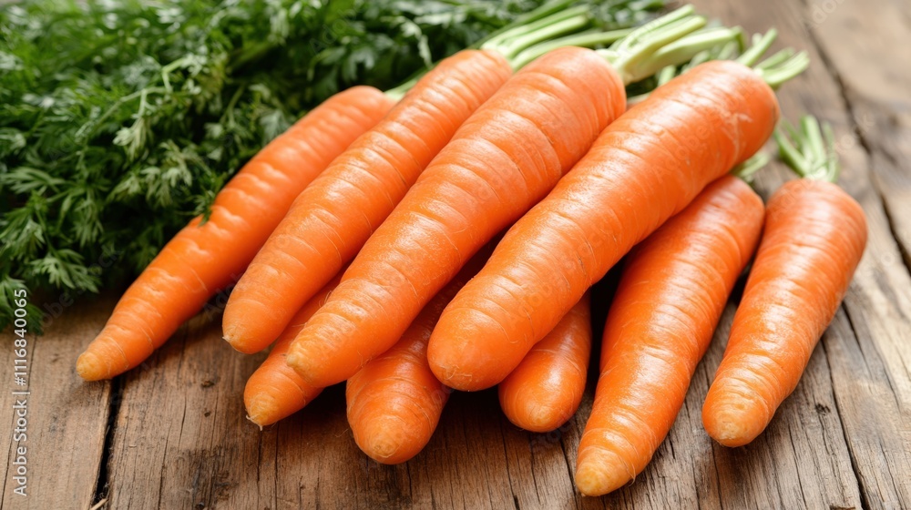 Fresh Organic Carrots on Rustic Table Fresh Organic Carrots on Rustic Table