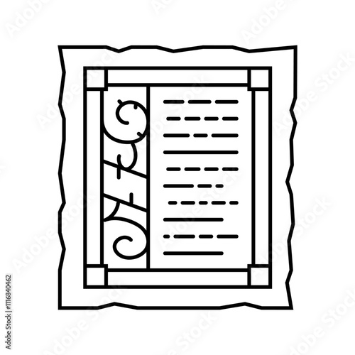 sword byzantine line icon vector. sword byzantine sign. isolated contour symbol black illustration