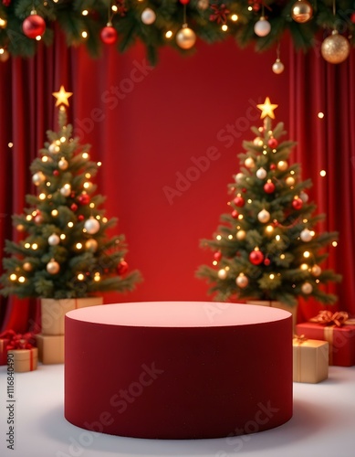 Podium background for Mery Christmas