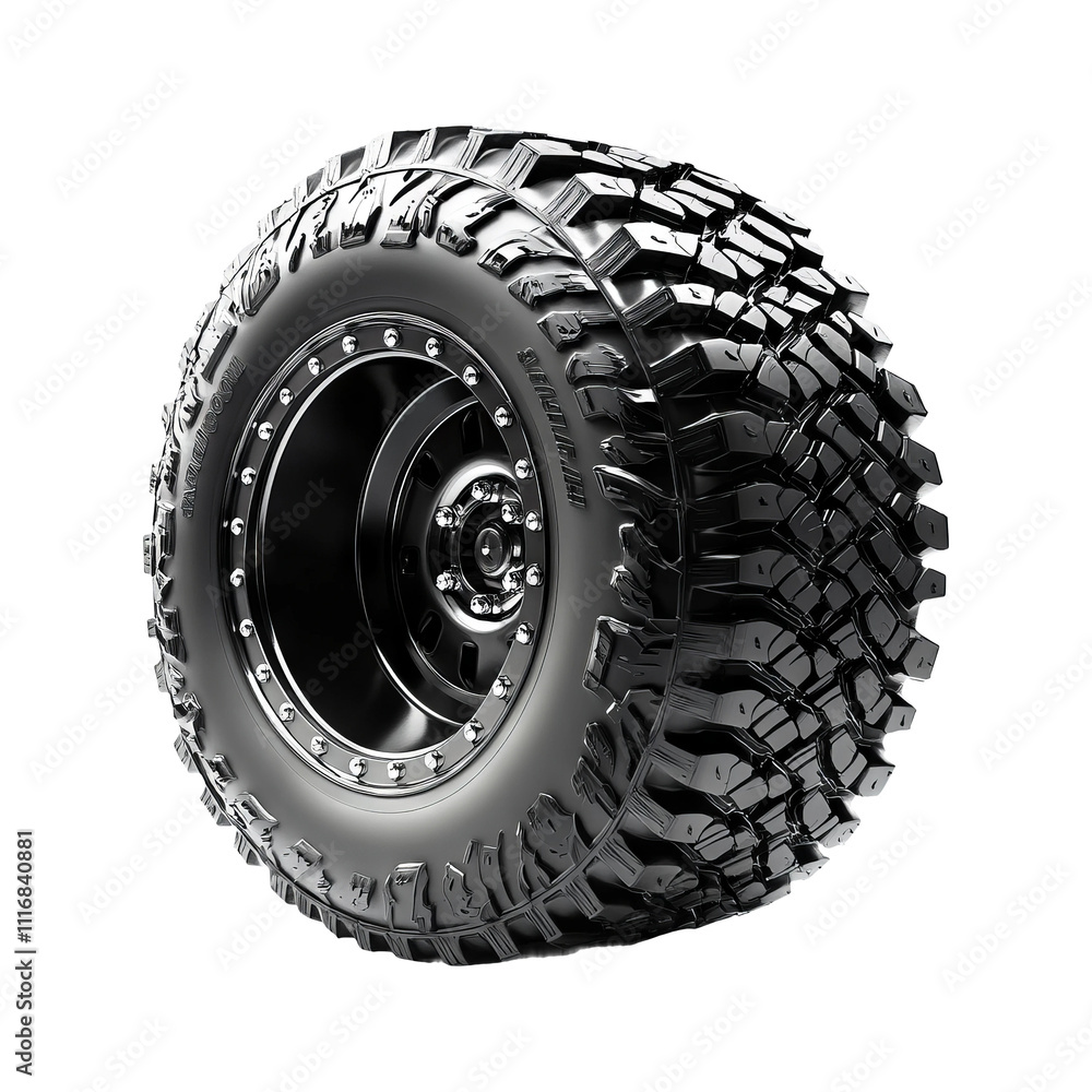 Obraz premium Off-Road Tire on Transparent Background