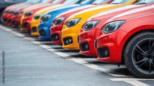 Vibrant Lineup of Colorful Cars photo