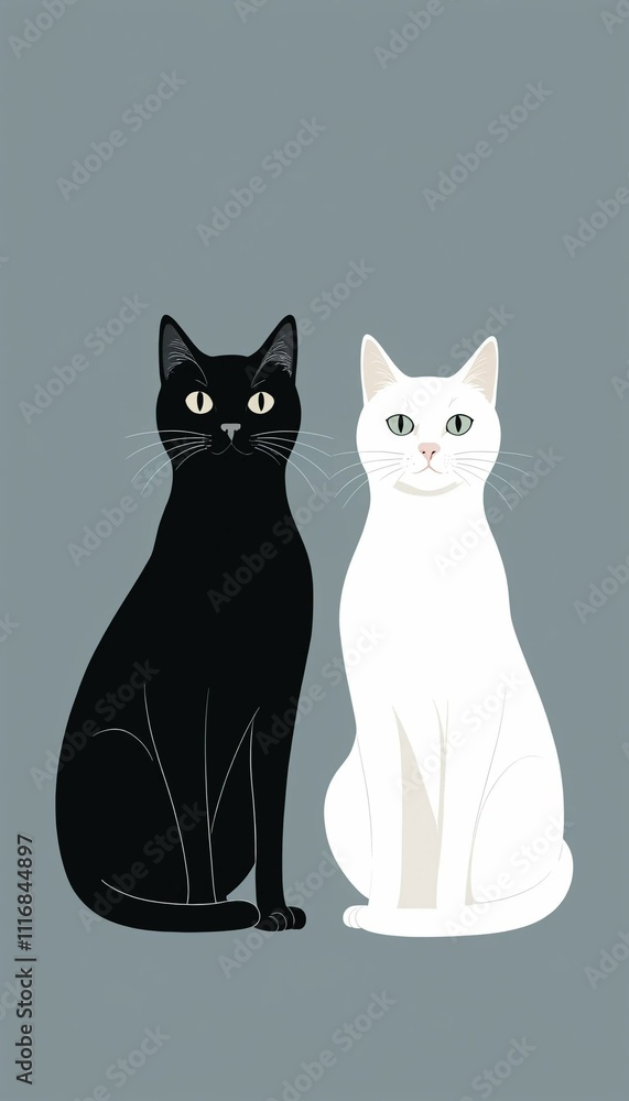 Obraz premium black and white cats