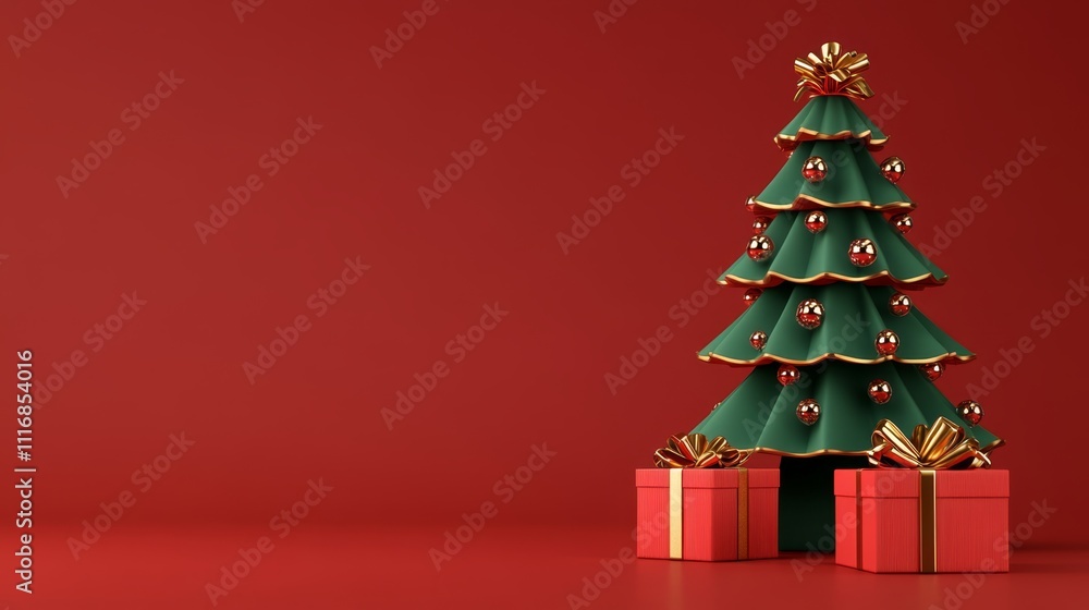 A beautifully decorated Christmas tree stands tall, surrounded by colorful presents, embodying the festive spirit of the holiday season. A beautifully decorated Christmas tree stands tall, surrounded by colorful presents, embodying the festive spirit of the holiday season.