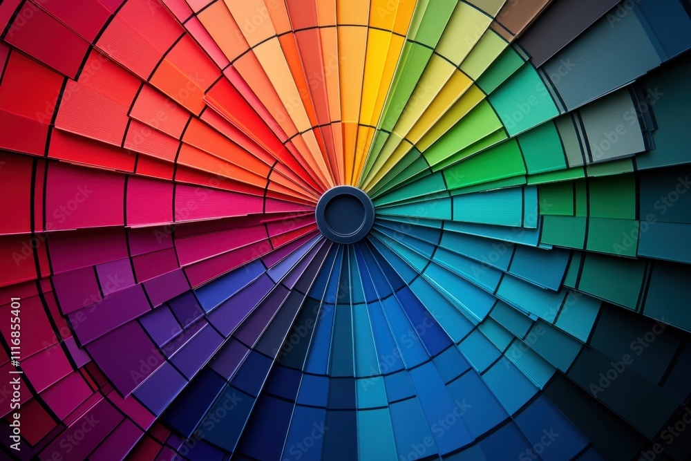 Fototapeta premium Color palette displaying a wide spectrum of vibrant colors, creating a visually appealing arrangement